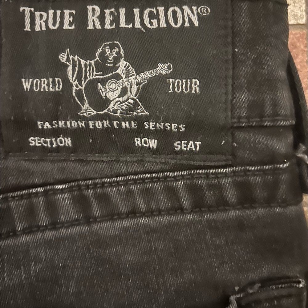 True Religion Black Jeans with Iconic Logo